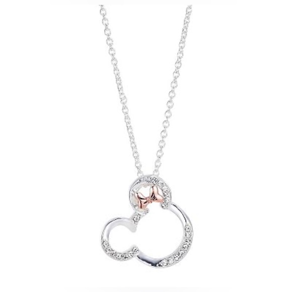 NIB 💎 DISNEY 16” Two-Tone 14k Rose Gold & Fine Silver Plated Crystal - Picture 3 of 8